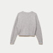 Gilet court nou&eacute; gris clair femme