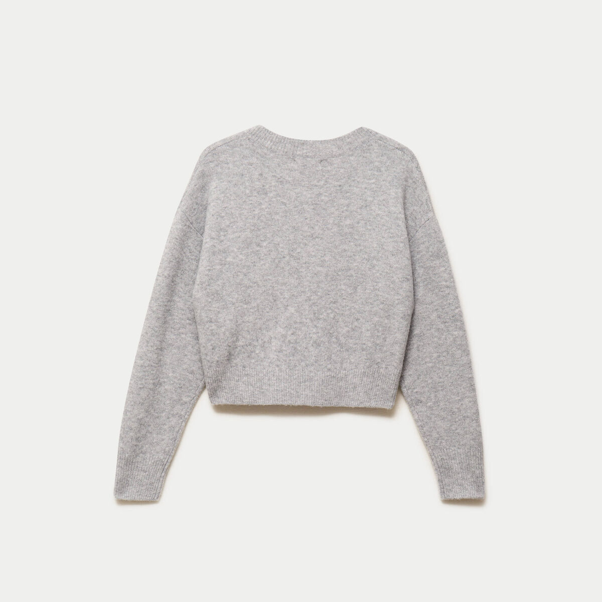 Gilet court nou&eacute; gris clair femme