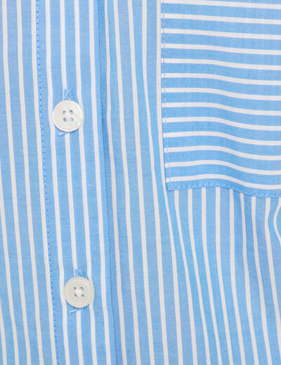 Chemise manches courtes bleu femme