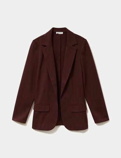 Veste blazer cintr&eacute;e marron femme