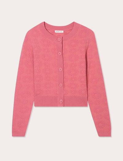 Gilet manches longues vieux rose femme