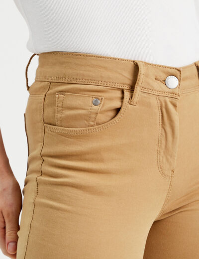 Jeans slim 5 poches camel femme