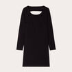 Robe évasée dos ouvert noir femme