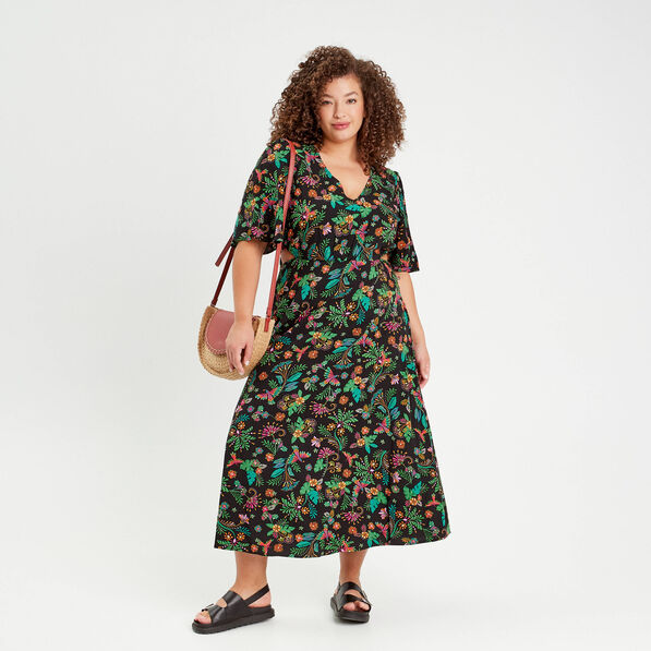 robe longue evasee ouvertures noir femme Robe longue évasée ouvertures noir femme