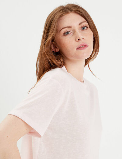 T-shirt manches courtes rose femme