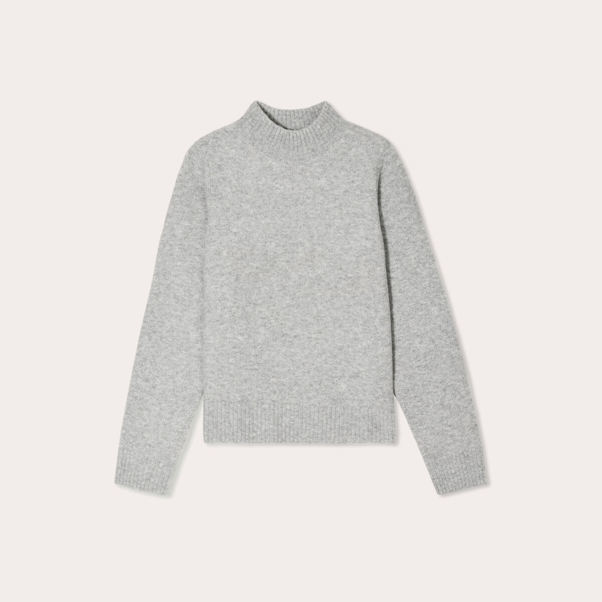 Pull col montant gris foncé femme