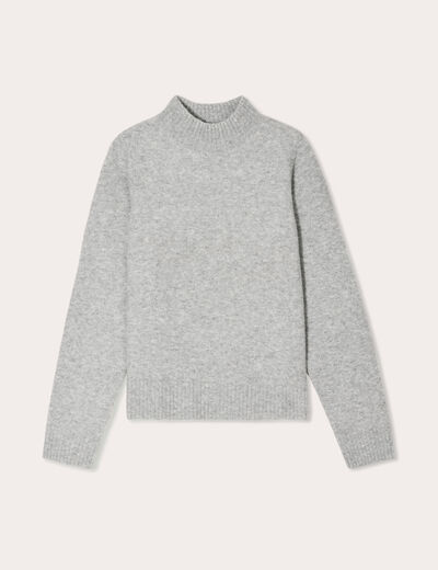 Pull col montant gris foncé femme