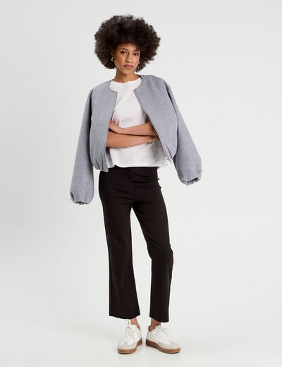 Pantalon large fluide noir femme