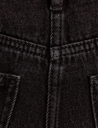Bermuda large en jean denim noir femme