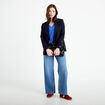 T-shirt col v manches courtes bleu electrique femme