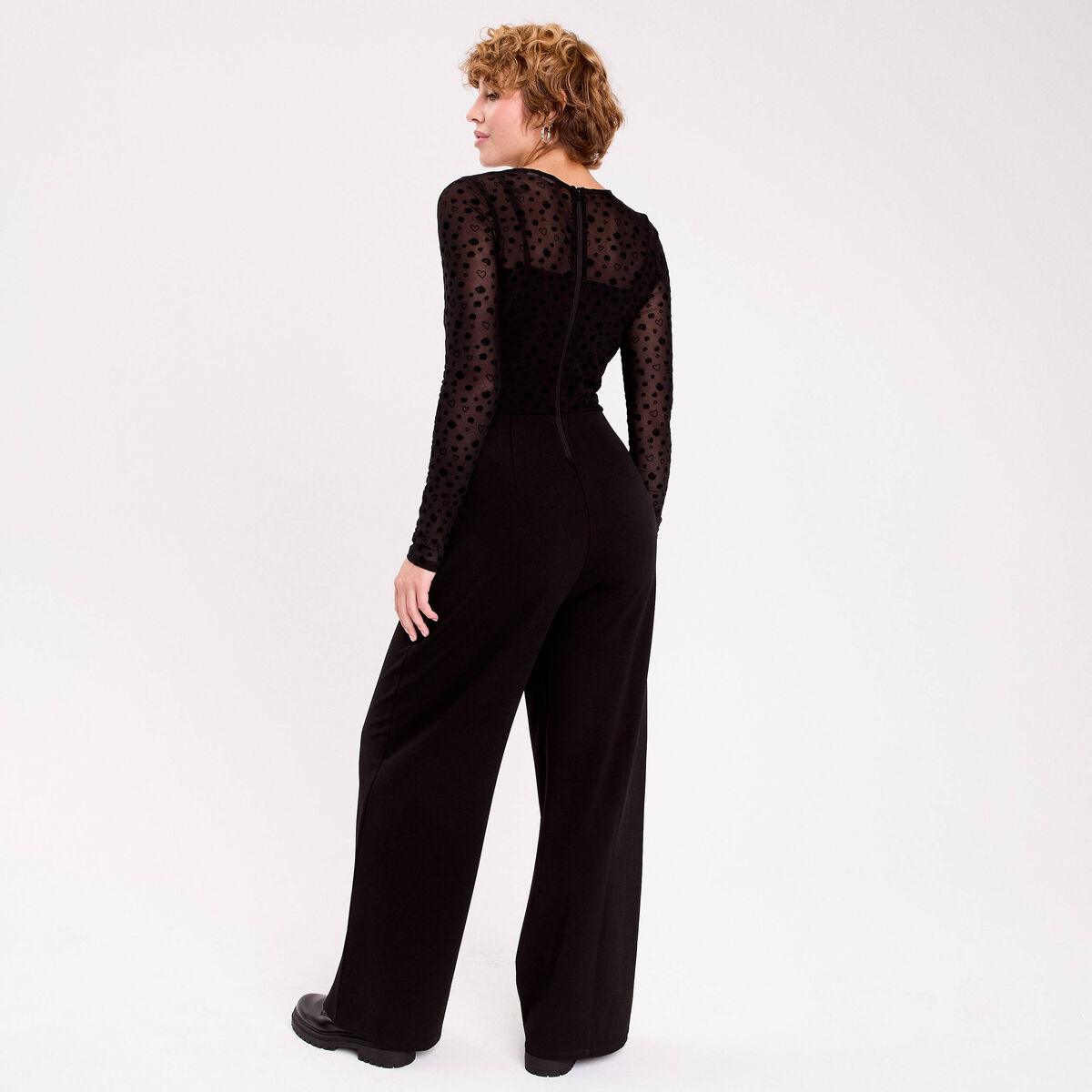 Combinaison aspect dentelle noir femme