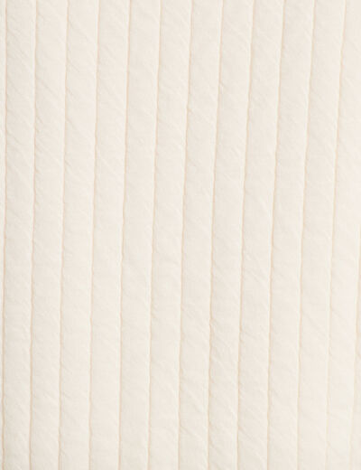 Gilet droit sans manches col rond ecru femme