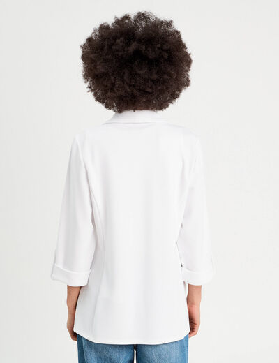 Veste blazer manches 3/4 ecru femme
