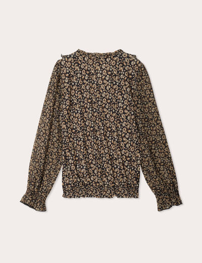 Blouse manches longues noir femme