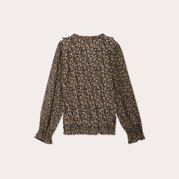 Blouse manches longues noir femme