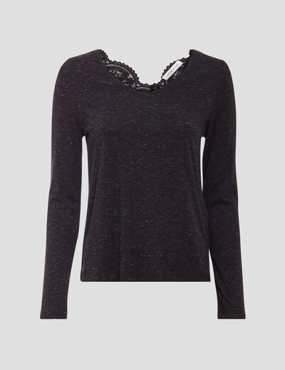 T-shirt manches longues noir femme