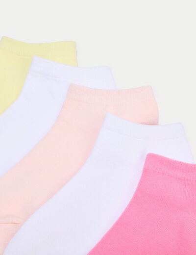 Lot 5 paires chaussettes basses rose fushia femme