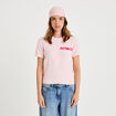 Pull ample manches courtes rose clair femme