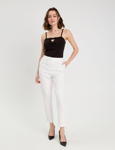 Débardeur détails noeuds noir femme