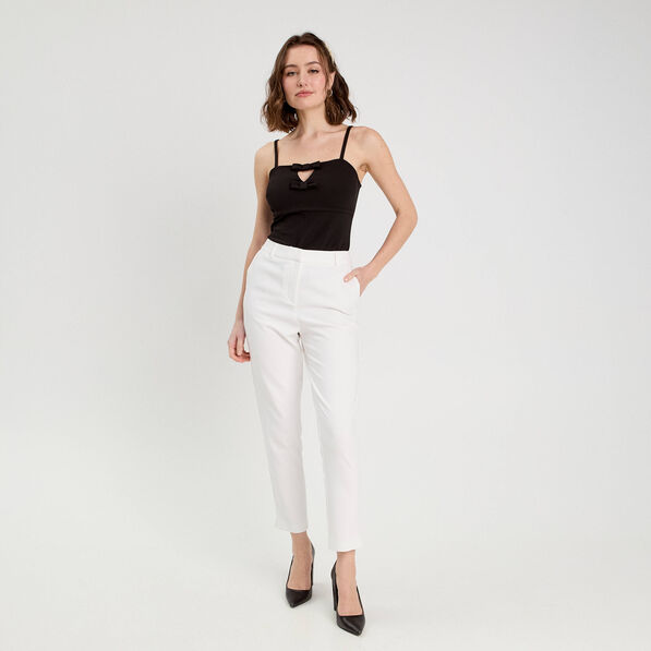 Débardeur détails noeuds noir femme