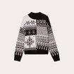 Pull col montant et sequins ecru femme