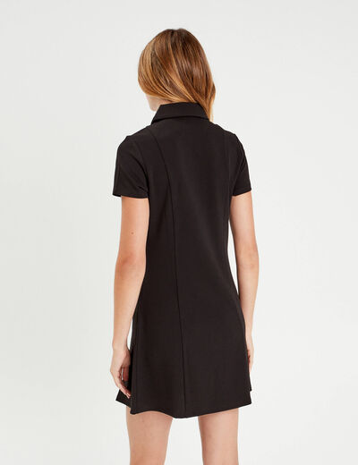 Robe trapèze zippée noir femme