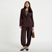 Blazer col classique manches longues marron femme
