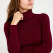Pull c&ocirc;tel&eacute; col roul&eacute; bordeaux femme