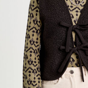 Gilet sans manches polaire noir femme