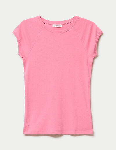 T-shirt manches courtes rose vif femme