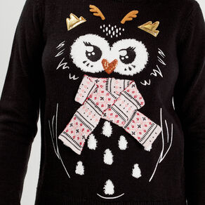 Pull manches longues noir femme