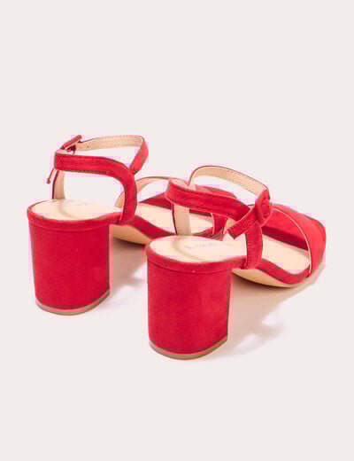 Sandales à talons rouge femme