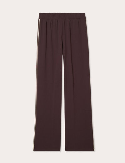 Pantalon large style jogging marron foncé femme