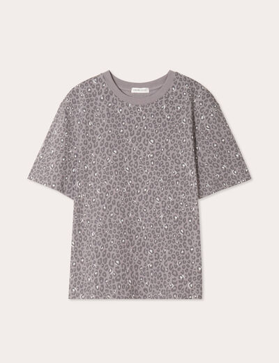 T-shirt manches courtes gris foncé femme