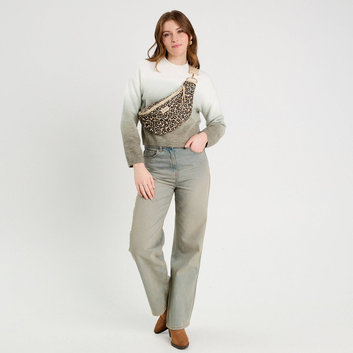 Pull manches longues vert pastel femme