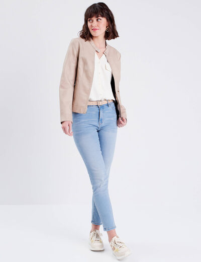 Chemise manches 3/4 ivoire femme