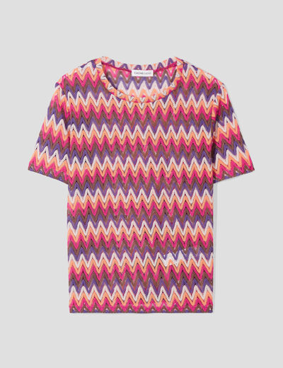 T-shirt manches courtes violet femme
