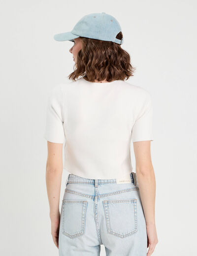 Gilet manches courtes blanc femme