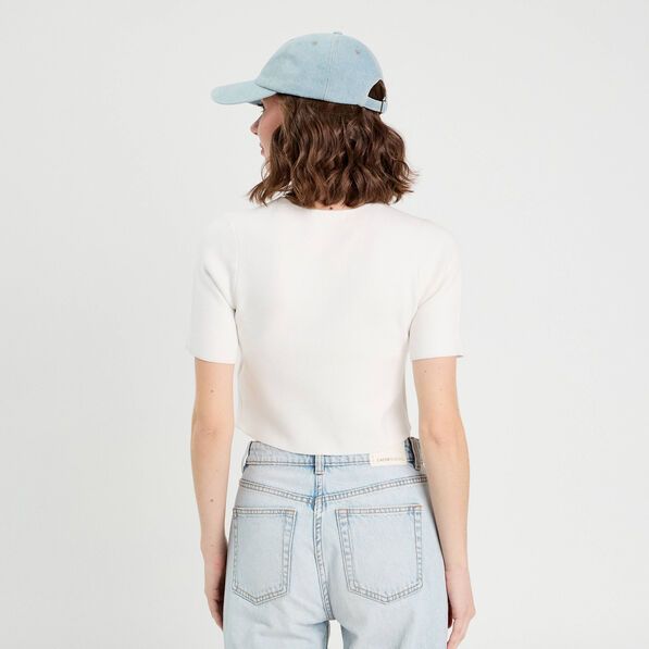 Gilet manches courtes blanc femme