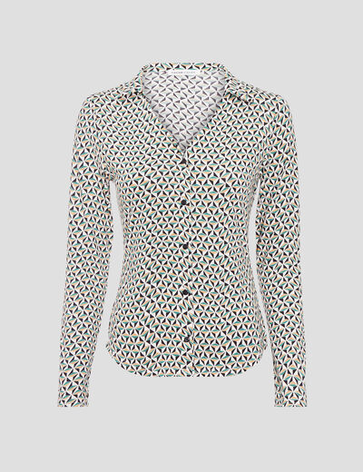 Blouse Charlotte - manches longues blanc femme