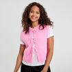 Gilet sans manches noué rose femme