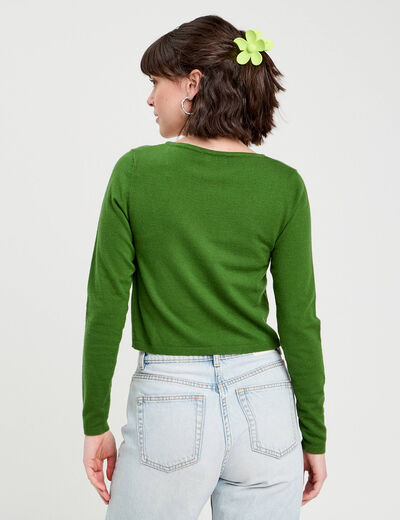 Gilet avec broderie vert femme