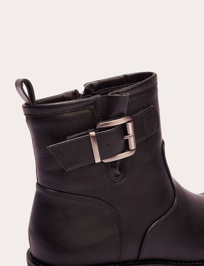 Bottines à talons et boucles noir femme