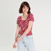 Blouse manches courtes bordeaux femme