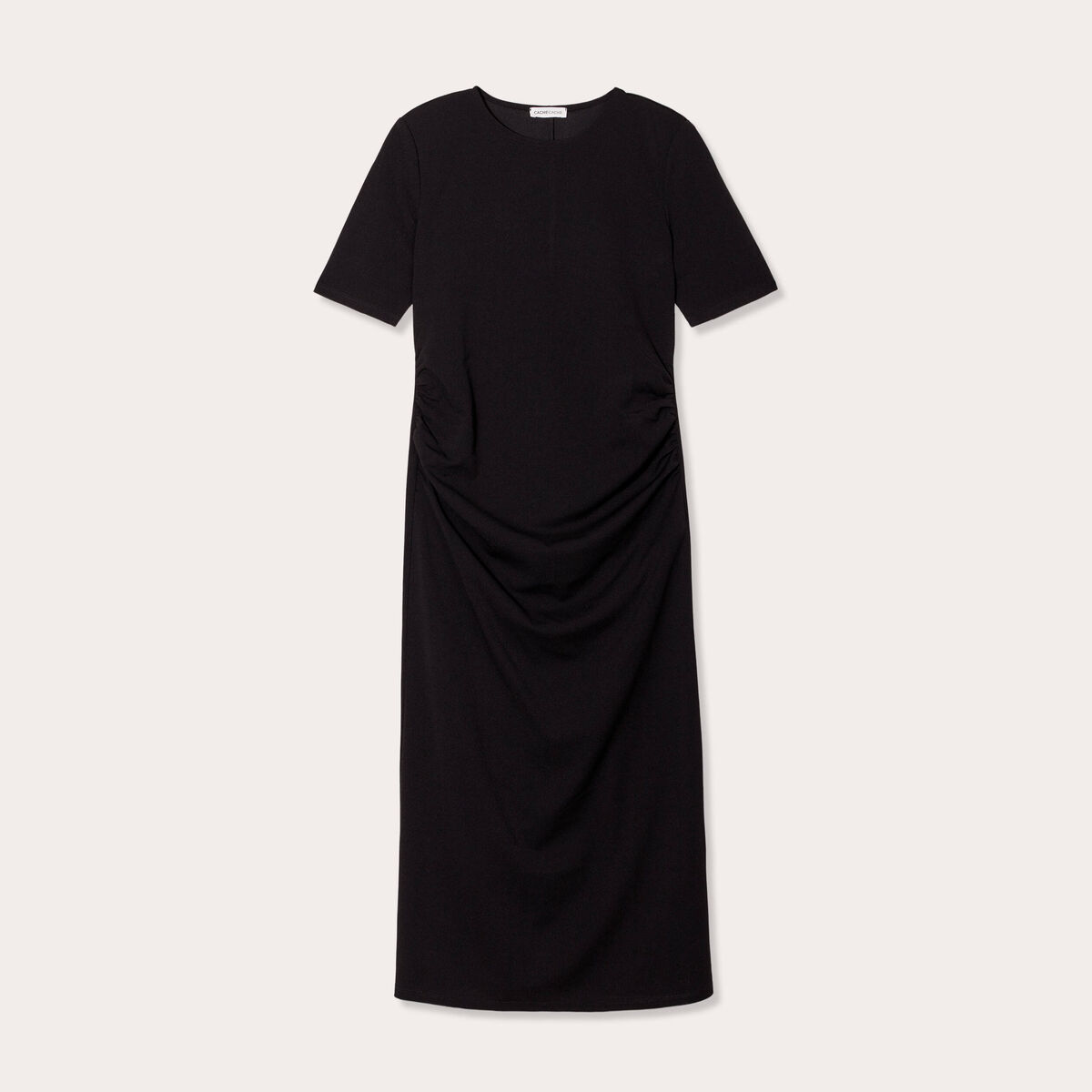 Robe longue ajustée noir femme
