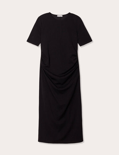 Robe longue ajustée noir femme