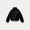 Doudoune cropped col montant brillante noir femme