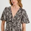 Robe longue évasée blanc femme