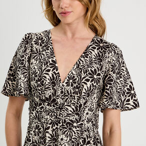 Robe longue évasée blanc femme
