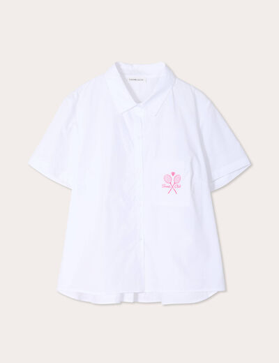Chemise manches courtes blanc femme